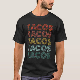 Tacos Retro T-shirt Mannen Vrouwen Vintage Dinsdag
