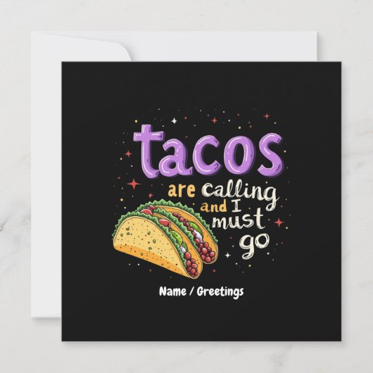 Taco's roepen en ik moet een foodie gaan kaart (Voorkant)