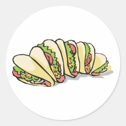tacos ronde sticker (Voorkant)
