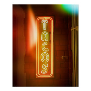Tacos Sign Typografisch Afbeelding Taco Art Word T Perfect Poster