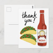 TACOS Spicy Hot Sauce Cat Maracas DANK JE Briefkaart (Voorkant / Achterkant)