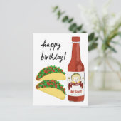 TACOS Spicy Hot Saus Cat Maracas HAPPY BIRTHDAY Briefkaart (Staand voorkant)