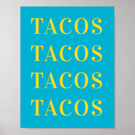 Tacos Tacos Muurkunst, Slaapkamer Poster, Appartem Poster
