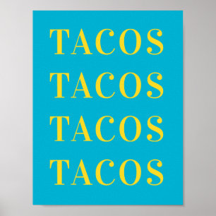Tacos Tacos Muurkunst, Slaapkamer Poster, Appartem Poster