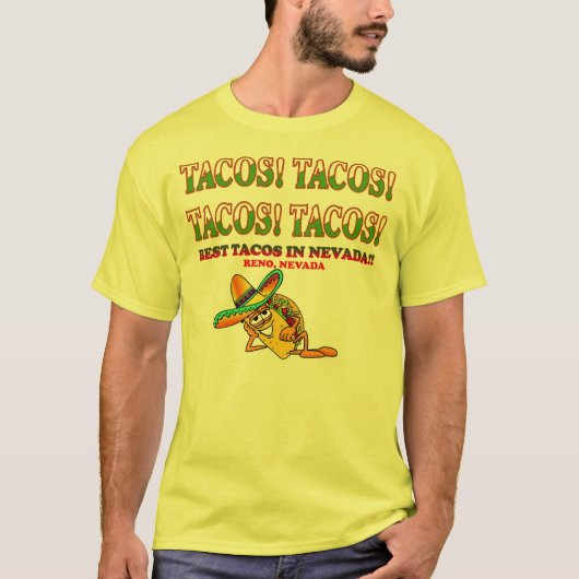 TACOS! TACOS! TACOS! TACOS! T-SHIRT (Voorkant)