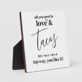 Tacos-teken tabletop Plaque met Easel Fotoplaat (Voorkant)