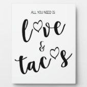 Tacos-teken tabletop Plaque met Easel Fotoplaat (Voorkant)