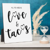 Tacos-teken tabletop Plaque met Easel Fotoplaat (Zijkant)
