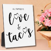 Tacos-teken tabletop Plaque met Easel Fotoplaat