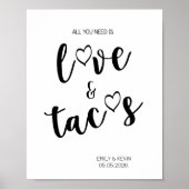 Tacos-teken tabletop Plaque met Easel Poster (Voorkant)