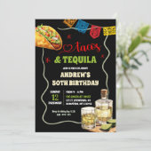 Tacos Tequila 50e volwassen Spaanse verjaardag Fie Kaart (Staand voorkant)