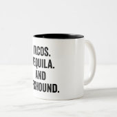 Tacos Tequila And Foxhound Funny Tweekleurige Koffiemok (Voorkant rechts)