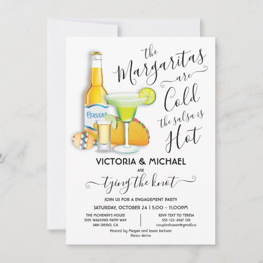Tacos Tequila & Beer Engagement Party Fiesta Kaart (Voorkant)