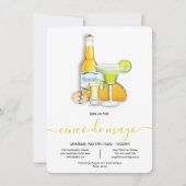 Tacos Tequila, Beer, Margarita Cinco de Mayo Party Kaart (Voorkant)