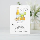 Tacos Tequila & Bier Menu Keuze RSVP Kaart (Staand voorkant)