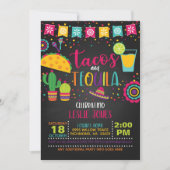 Tacos & Tequila Birthday Uitnodiging - Blk (Voorkant)