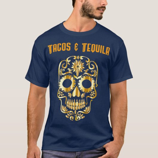 Tacos Tequila Cinco de Mayo Dag van de Doden T-shirt (Voorkant)