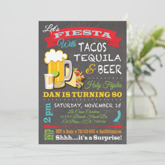 Taco's, tequila en bier voor Dan Kaart (Staand voorkant)