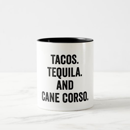 Tacos Tequila en Cane Corso Tweekleurige Koffiemok (Center)