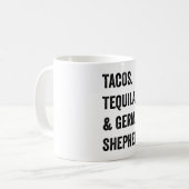 Tacos Tequila en German Shepherd Koffiemok (Voorkant links)