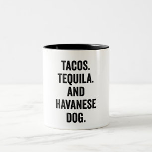 Tacos Tequila en Havanese Dog Tweekleurige Koffiemok