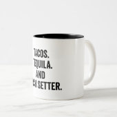 Tacos Tequila en Irish Setter Tweekleurige Koffiemok (Voorkant rechts)