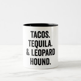 Tacos Tequila en Leopard Hound Tweekleurige Koffiemok