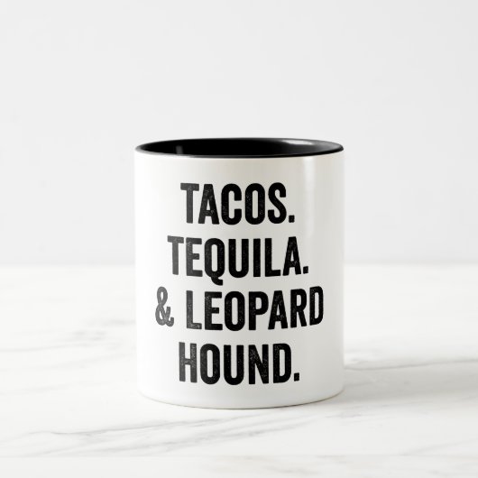 Tacos Tequila en Leopard Hound Tweekleurige Koffiemok (Center)