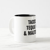 Tacos Tequila en Maltees Tweekleurige Koffiemok (Voorkant links)