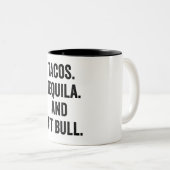 Tacos Tequila en Pit Bull Tweekleurige Koffiemok (Voorkant rechts)