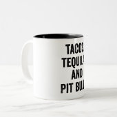 Tacos Tequila en Pit Bull Tweekleurige Koffiemok (Voorkant links)