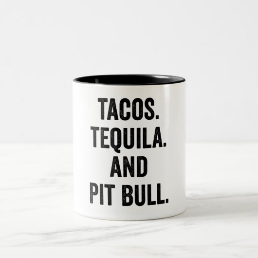 Tacos Tequila en Pit Bull Tweekleurige Koffiemok (Center)