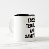 Tacos Tequila en Samoyed Tweekleurige Koffiemok (Voorkant links)