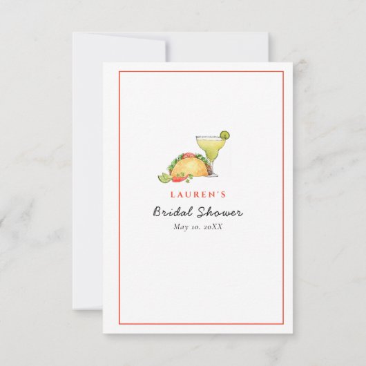 Taco's & Tequila Feestelijke Bruiloftsspulien Advi Kaart (Achterkant)