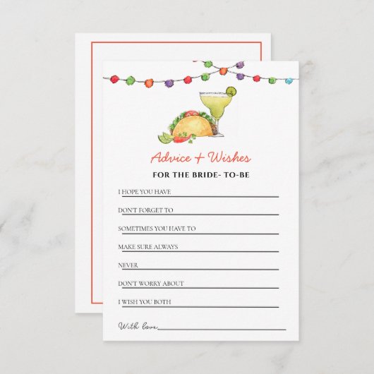 Tacos & Tequila Fiesta - doucheadvies & - douches Kaart (Voorkant / Achterkant)