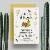 Tacos & Tequila Fun Summer Tropical Birthday Party Kaart