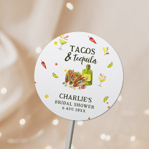 Taco's & Tequila Leuk Zomer Tropisch Bruidsfeest Ronde Sticker