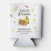 Tacos & Tequila Leuke Zomer Tropische Verjaardag Blikjeskoeler (Voorkant)