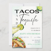 Tacos & Tequila Margarita Verjaardagsfeestje voor  Kaart (Voorkant)