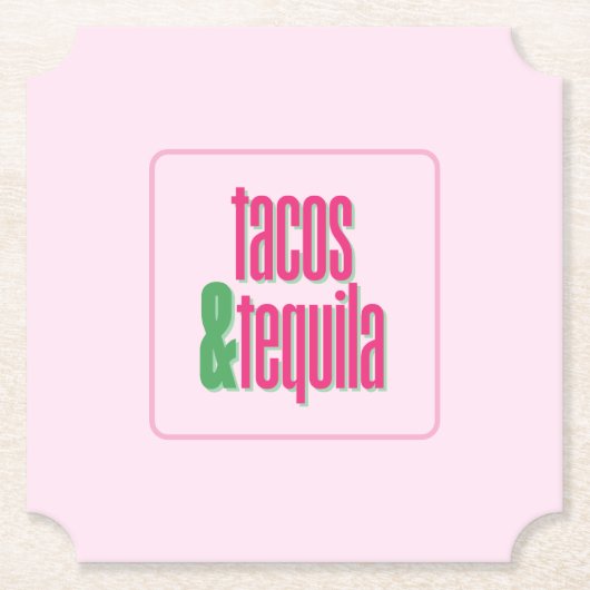 Tacos Tequila Mexicaans Thema Kartonnen Onderzetters (Voorkant)