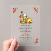 Tacos & Tequila Mexicaanse Fiesta bruiloft transpa Acryl Uitnodigingen (Insitu (Draagbaar))