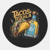 Tacos & Tequila Ronde Sticker (Voorkant)