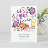 Tacos Tequila Tiaras Laatste Fiesta Vrijgezellenfe Kaart (Staand voorkant)