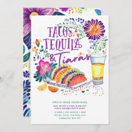 Tacos Tequila Tiaras Laatste Fiesta Vrijgezellenfe Kaart
