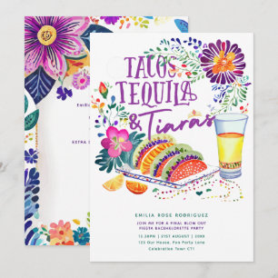 Tacos Tequila Tiaras Laatste Fiesta Vrijgezellenfe Kaart