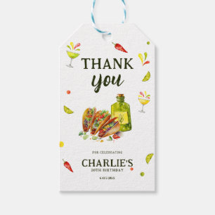 Tacos & Tequila Tropische Verjaardag Bedankt Cadeaulabel