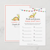 Tacos & Tequila "Waar waren ze" Shower games Kaart (Voorkant / Achterkant)