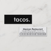 taco's. trouwerekaart klantenkaartje (Voorkant / Achterkant)