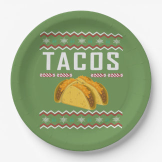 Tacos Ugly KerstSweater Papieren Bordje