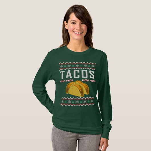 Tacos Ugly KerstSweater T-shirt (Voorkant volledig)